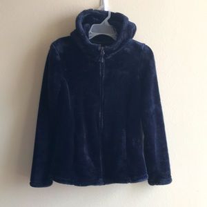 Plush navy hooded jacket size XS/S